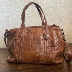 Frye Melissa Leather Patchwork Double Handle Satchel Crossbody